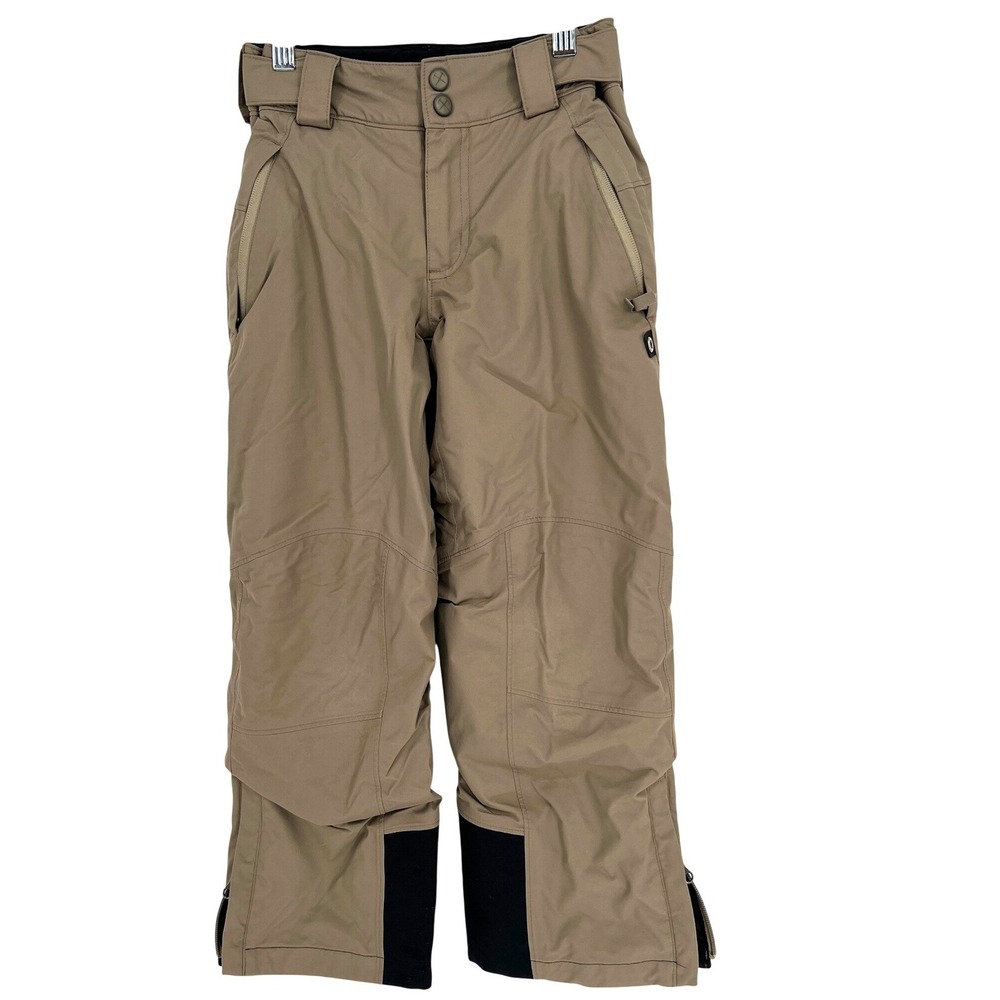 REI Kids S 8 Tan Timber Mountain Snow Pants Insulated Ski Trousers Growth Spurt